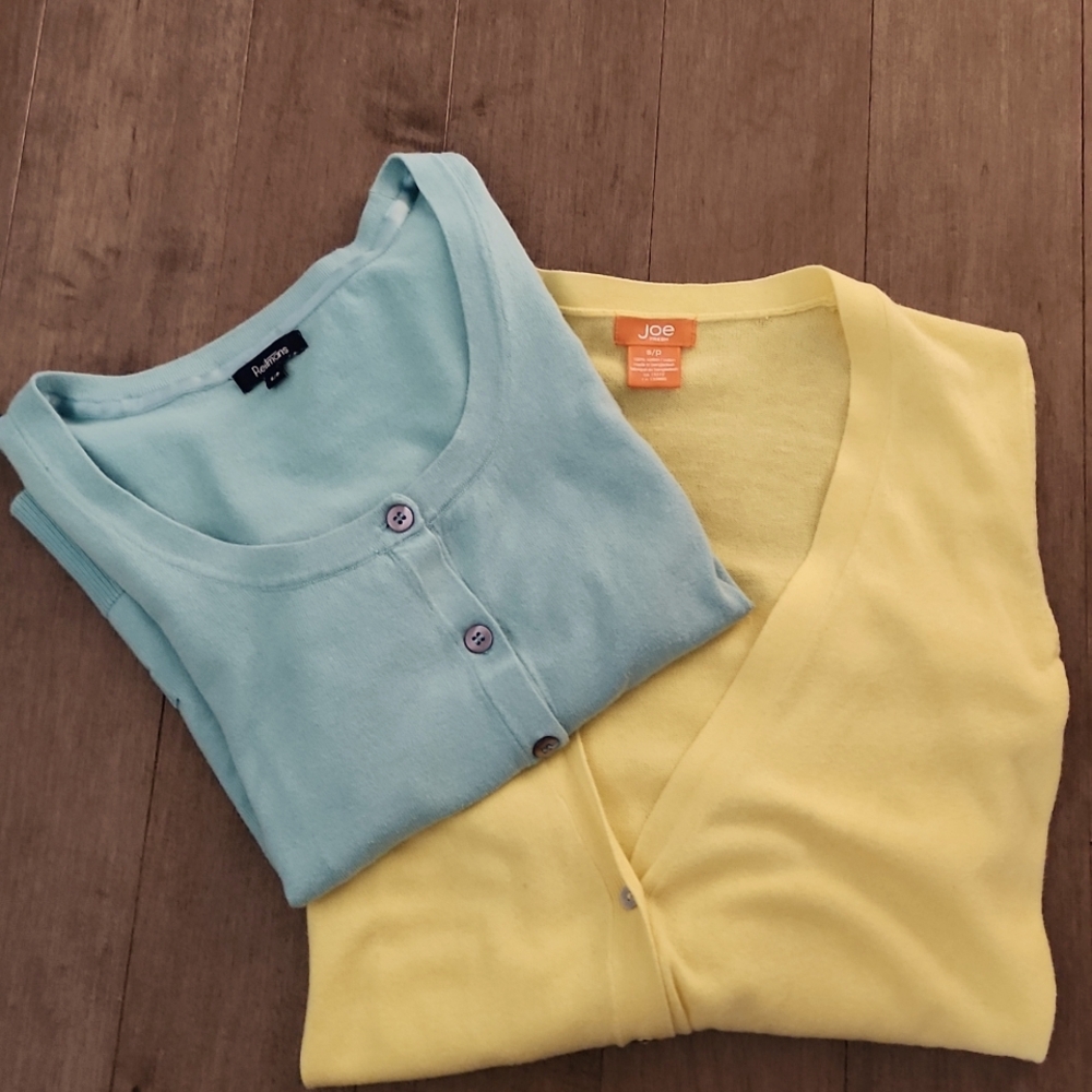 Lot of 2 Knit Cardigans Sweaters 3/4 Sleeves